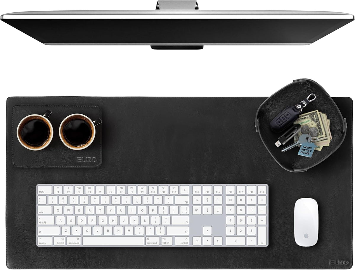 Leather Desk Mat Set (3mm) Double layer (Carbon), #product_type - Elizo