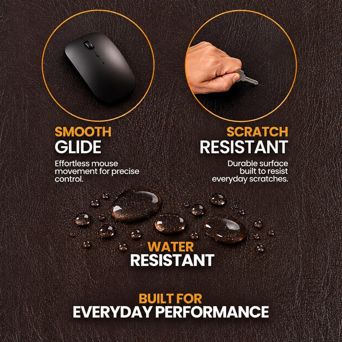 Leather Desk Mat Set (3mm) Double layer (Vintage Brown), #product_type - Elizo
