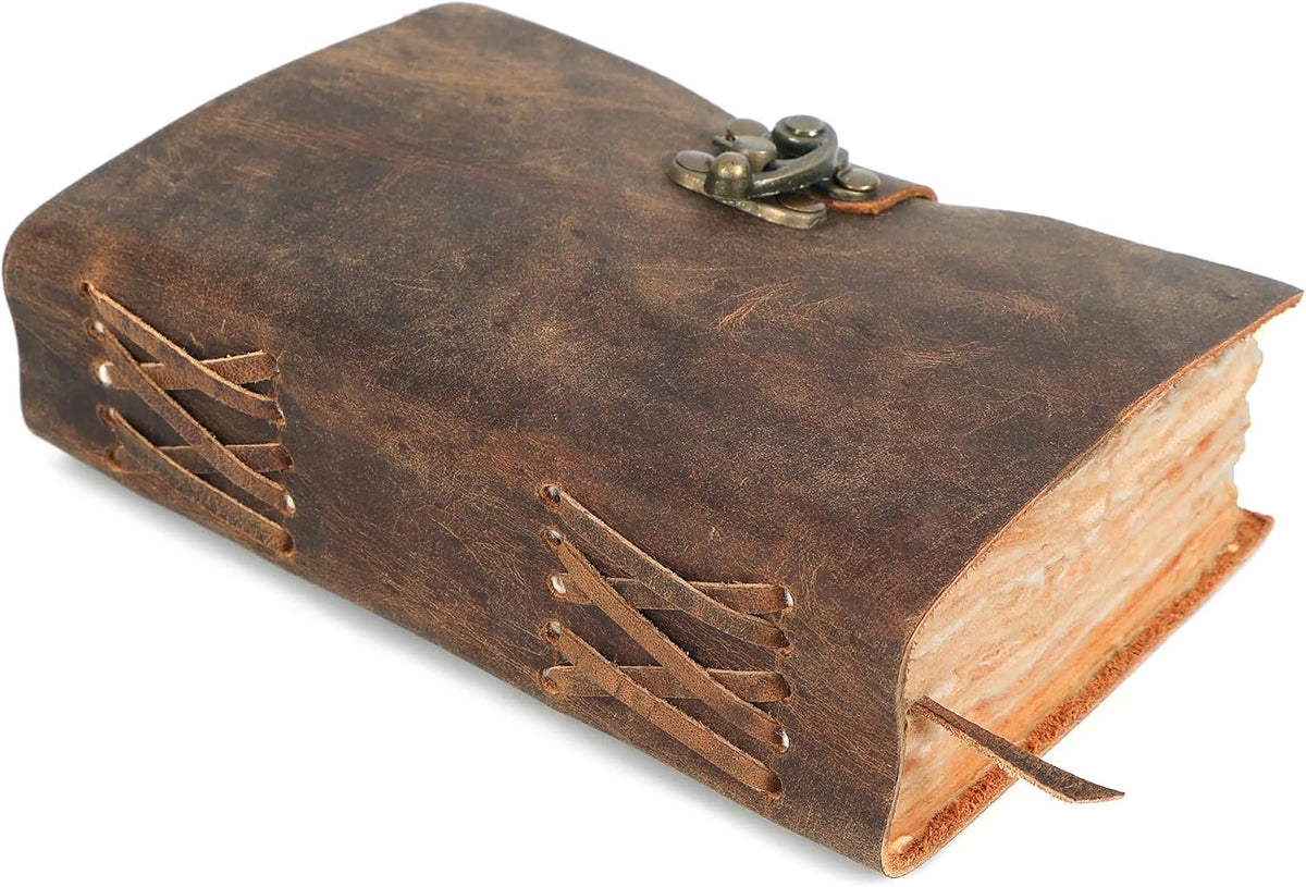 Leather Journal (4X6) - Lock Closure - Teak Brown