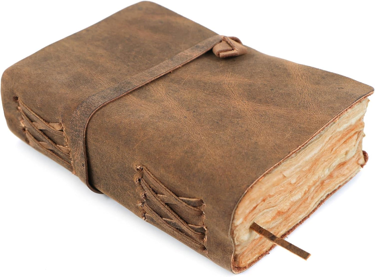 Leather Journal (4X6) - Strap Lock Closure - Teak Brown