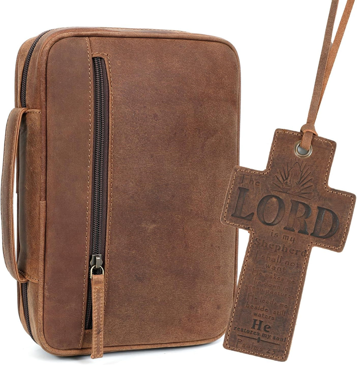 Study Leather Bible Case (Saddle), #product_type - Elizo