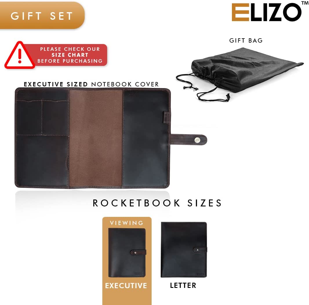 Leather Notebook Cover Rocketbook - Walnut (Rocket Executive)