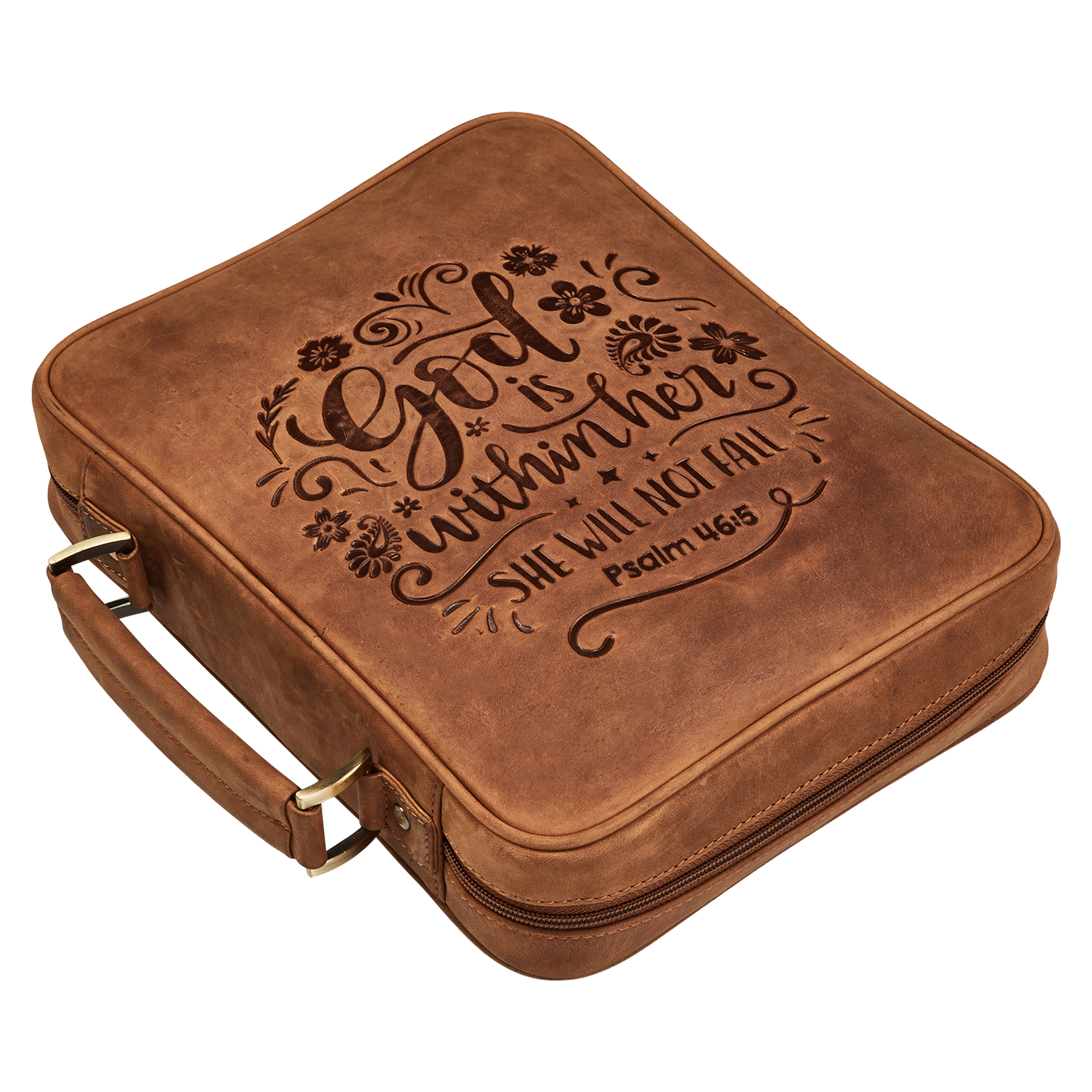 Leather Bible Cases - Saddle (Medium)