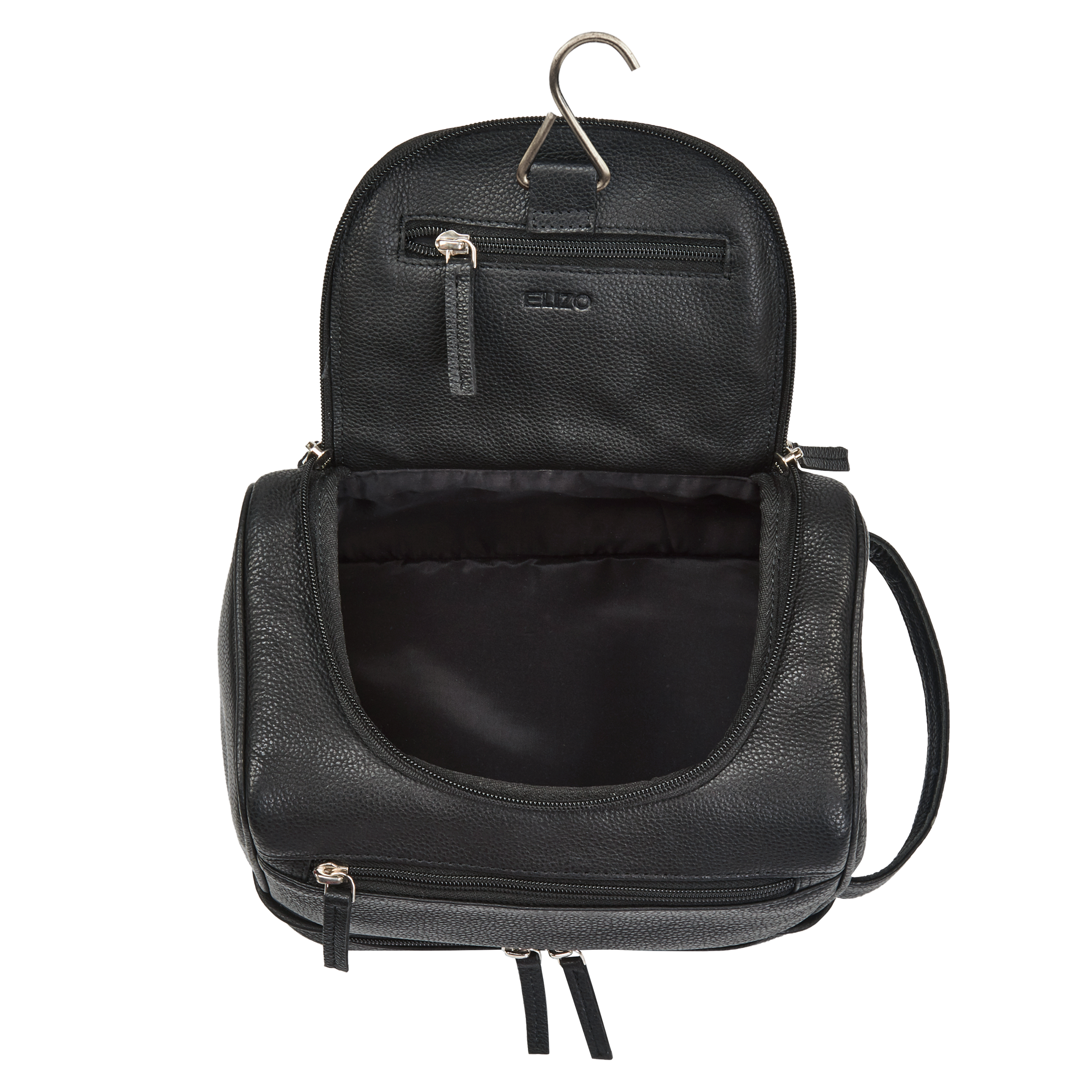 Leather Toiletry Bag Dopp Kit - Black Onyx (X-Large Tall)