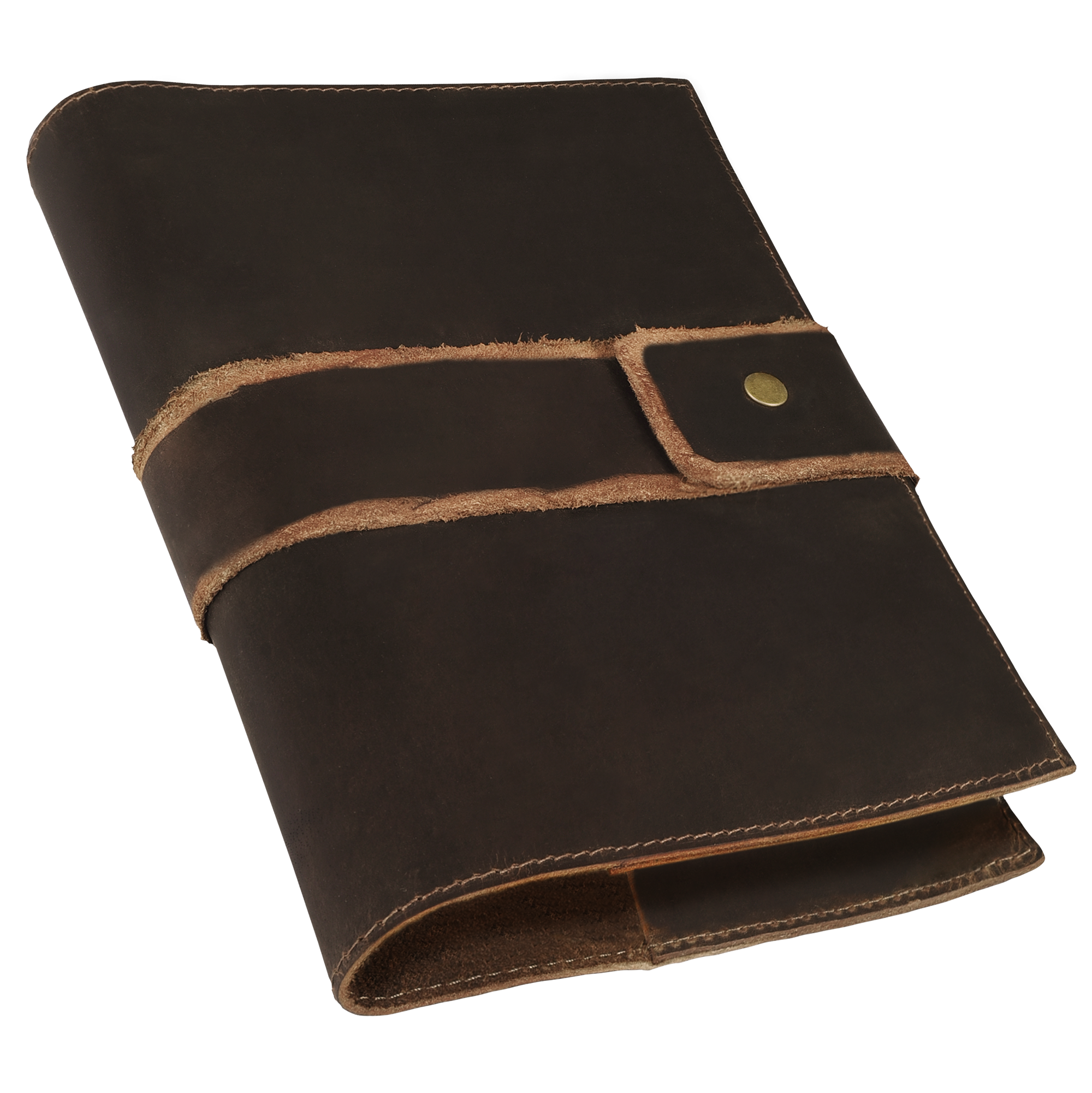 Vintage Leather Notebook Cover - Rustic Teak (A5)