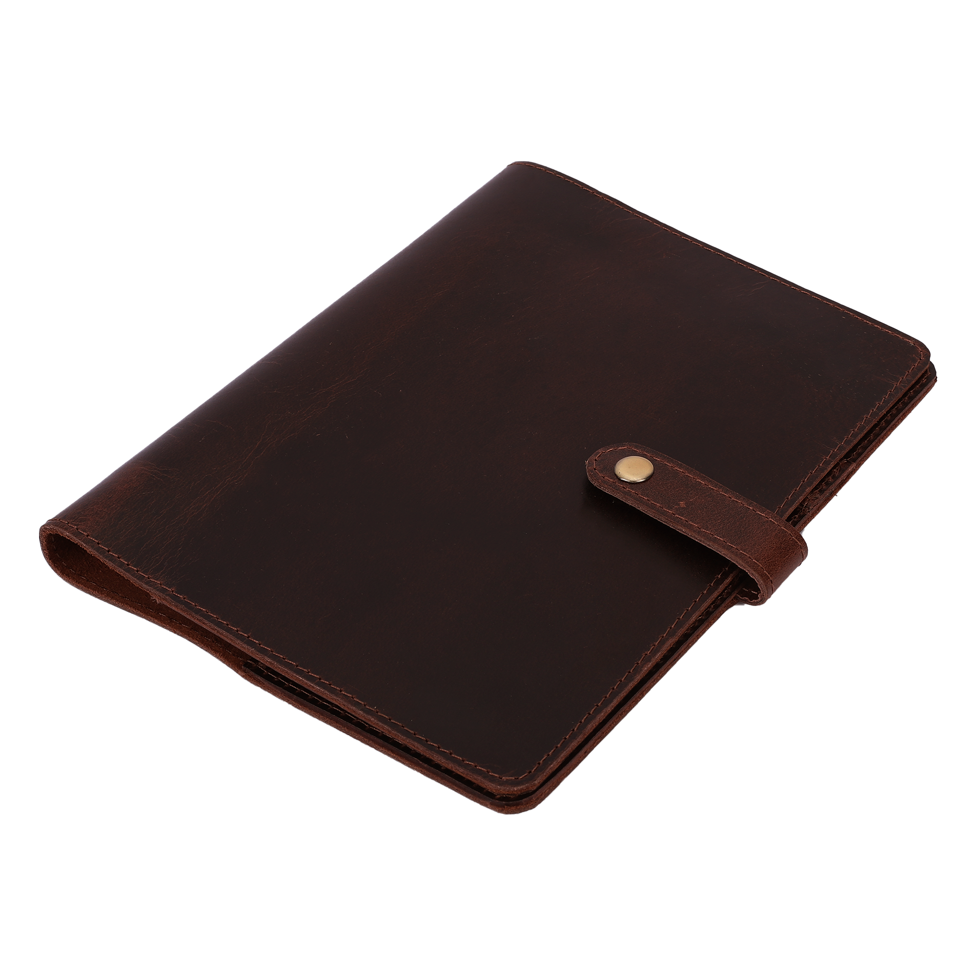 Leather Notebook Cover - Walnut (L)