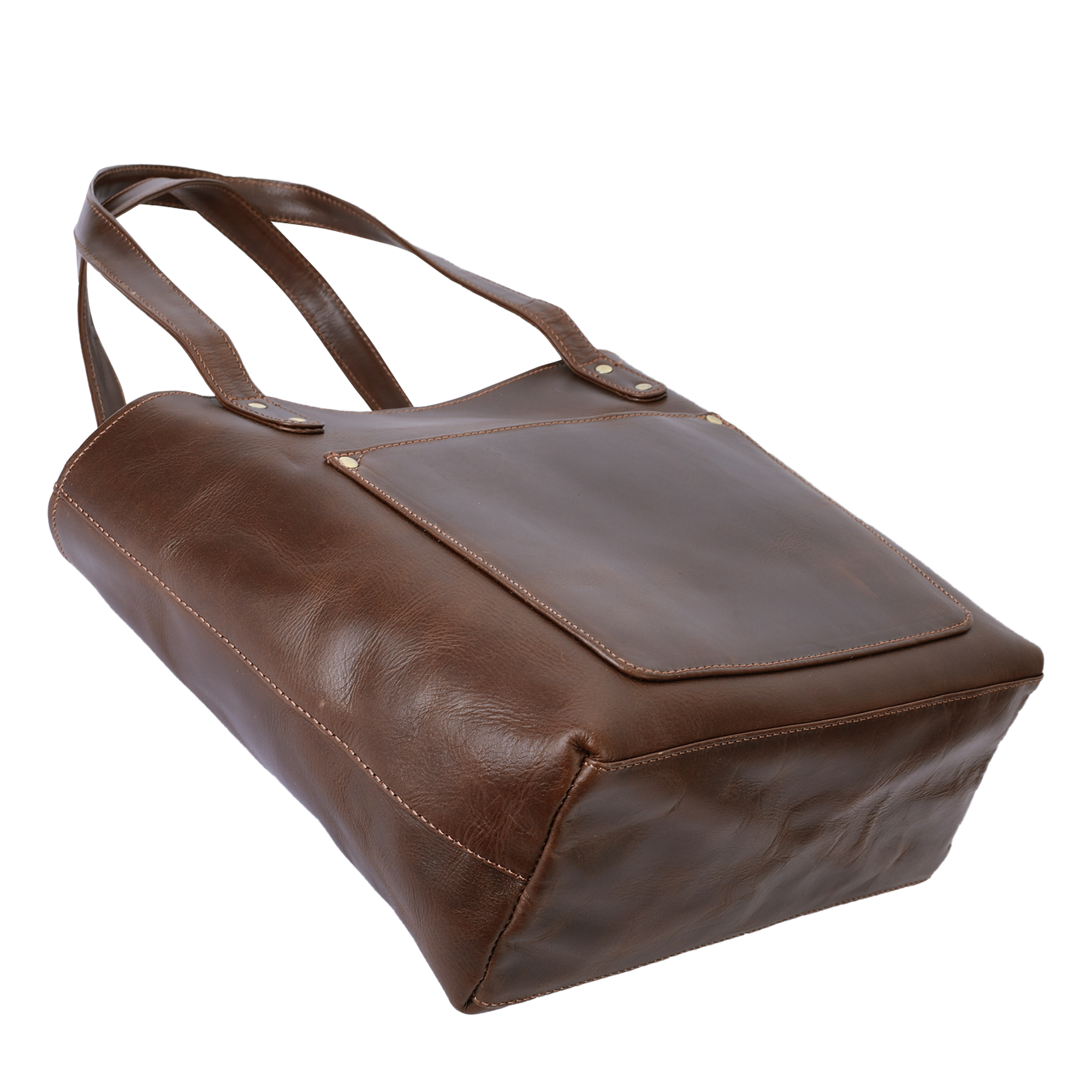 Genuine Leather Naked Tote Bag - Jacobean (L)