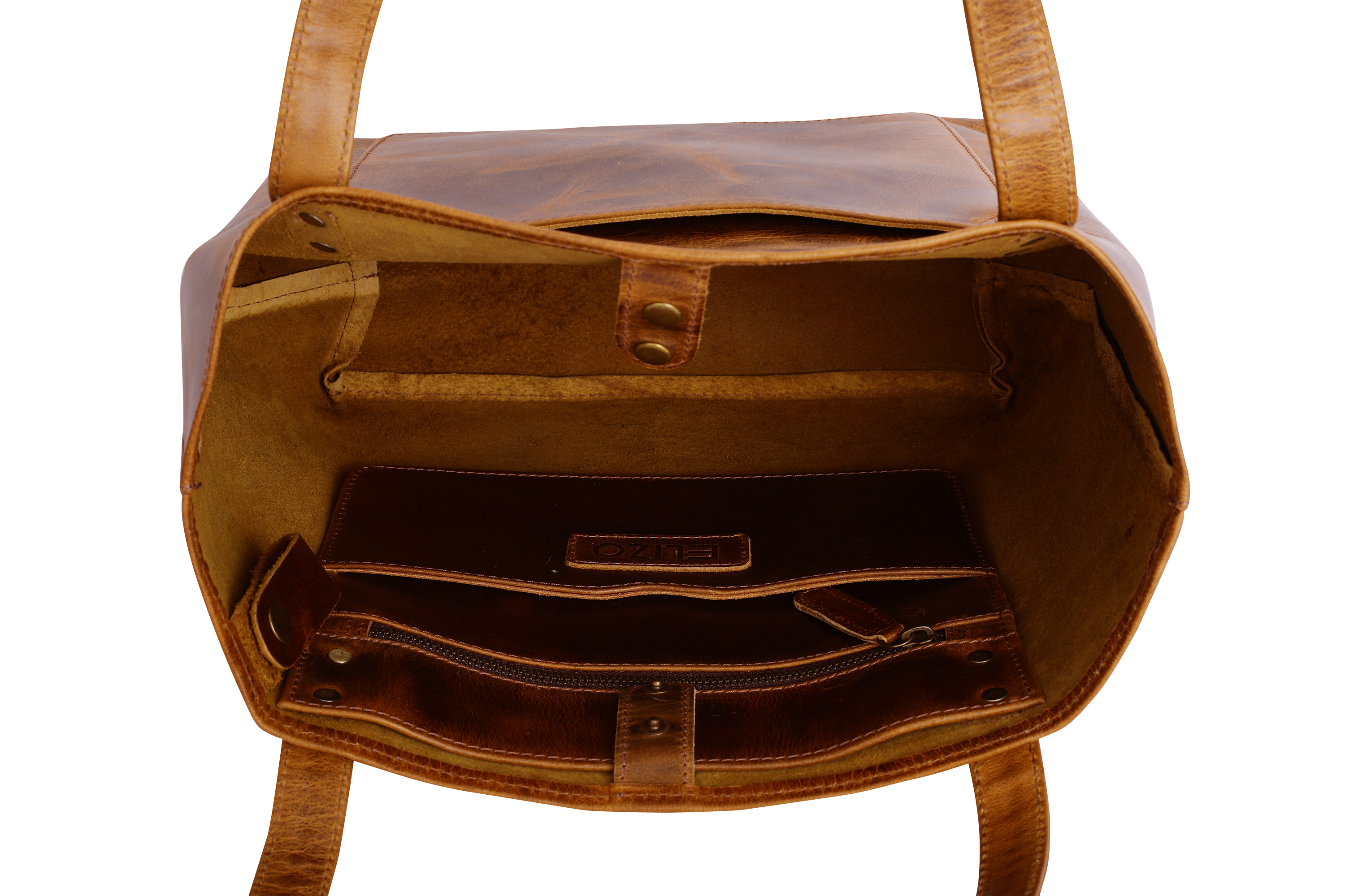 Genuine Leather Naked Tote Bag - Antique (L)
